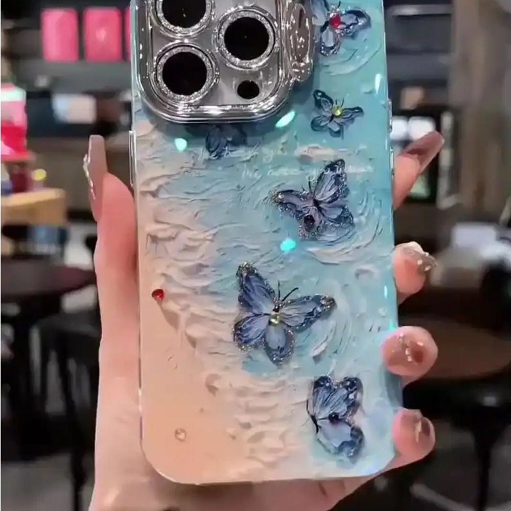 Blue Butterfly Gradient Phone Case - Unbranded